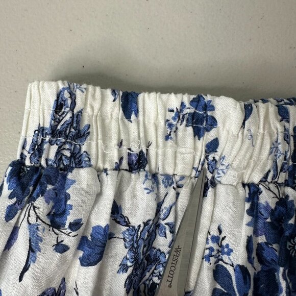Cupcakes and Cashmere Tiered Midi Skirt White Blue Floral Cottagecore Large - Picture 9 of 11